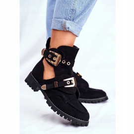 Lu Boo Black Suede Cut Out Kengät Rock Girl musta 1