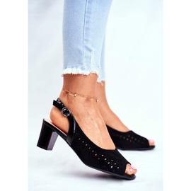 Naisten sandaalit korkealla korolla Sergio Leone musta SK832 2