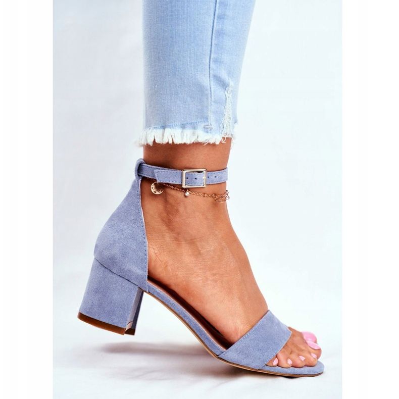Naisten Sandaalit Eco-Suede Sergio Leone Blue SK839 sininen 2