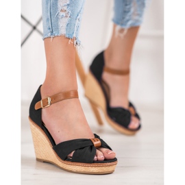 SHELOVET Korkeakorkoiset sandaalit musta 1