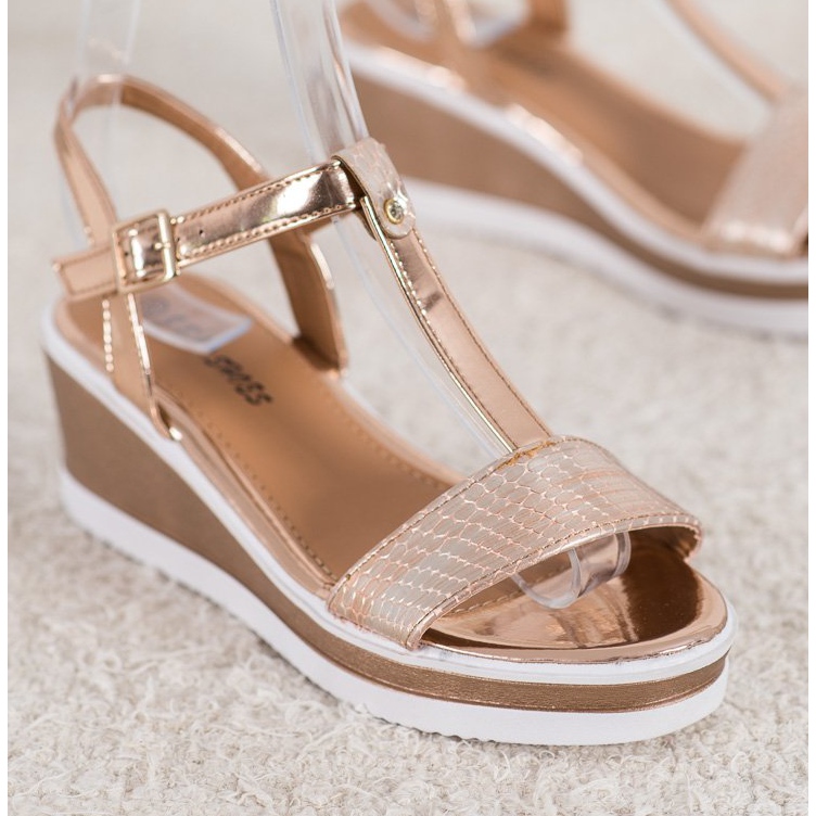 SHELOVET Kultaiset kiilat Eco -nahkaa kultainen 1