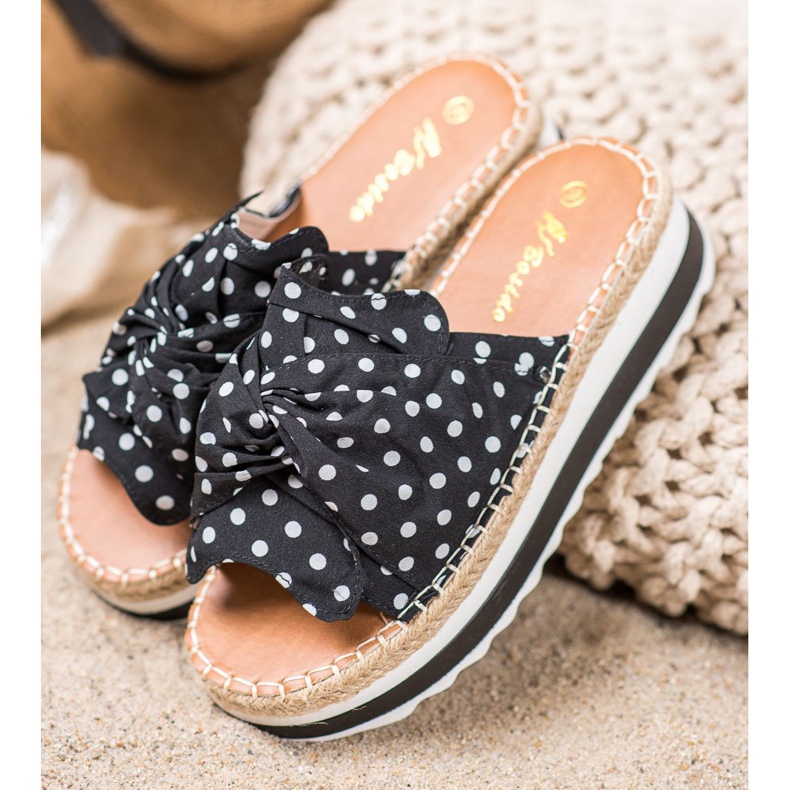 SHELOVET Tossut korkealla alustalla musta 1