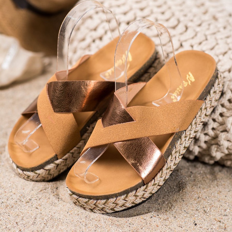 SHELOVET Tossut alustalla ruskea keltainen 1