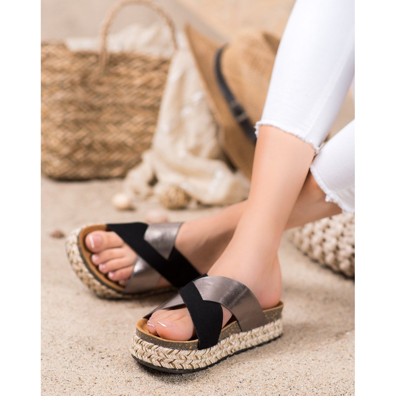 SHELOVET Tossut alustalla musta harmaa 2