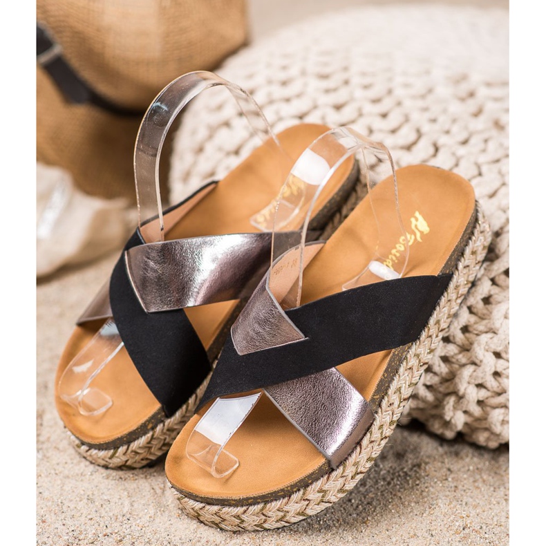 SHELOVET Tossut alustalla musta harmaa 1