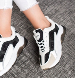 Via Giulia  Glitter -muoti lenkkarit valkoinen musta 1