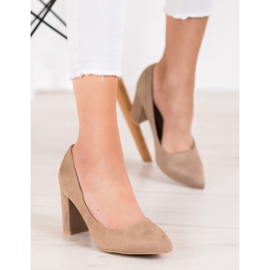 SHELOVET Mokkanahkaiset korkokengät monivärinen khaki 1