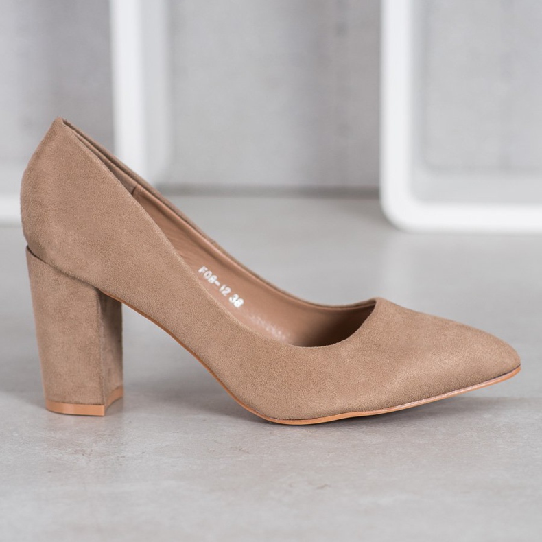 SHELOVET Mokkanahkaiset korkokengät monivärinen khaki 2