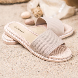 Renda Beige tekstiiliset tohvelit 1