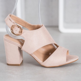 Mannika Beige korkokengät sandaalit 2