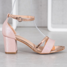 Mannika Tyylikkäät sandaalit glitterillä keltainen 2