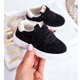 Apawwa Lasten lenkkarit Suede Velcro Black Trelmo ['musta'] musta 1