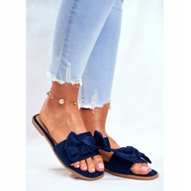 Malesian naisten tohvelit, joissa on tummansiniset rusetit laivastonsininen 1