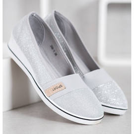 SDS Slip-on ballerinat glitterillä harmaa 2