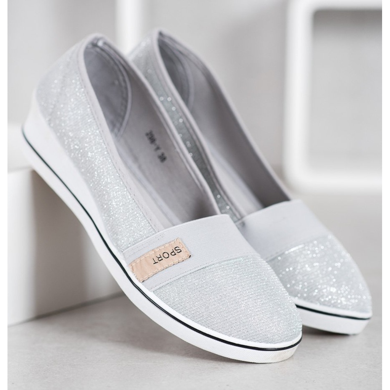 SDS Slip-on ballerinat glitterillä harmaa 2