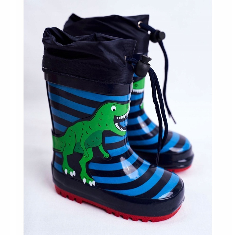 Apawwa Lasten kumiset galoshes Navy Blue Dinosaur Mordeso tummansininen sininen vihreä 1