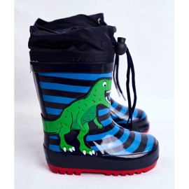 Apawwa Lasten kumiset galoshes Navy Blue Dinosaur Mordeso laivastonsininen sininen vihreä 2