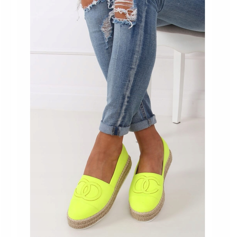 Neon naisten espadrillit T341P Fluorescent Green vihreä 1