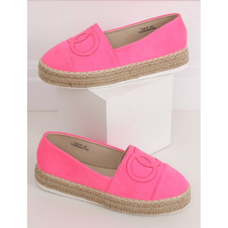 Neon naisten espadrillit T341P Fluorescent Pink vaaleanpunainen 2