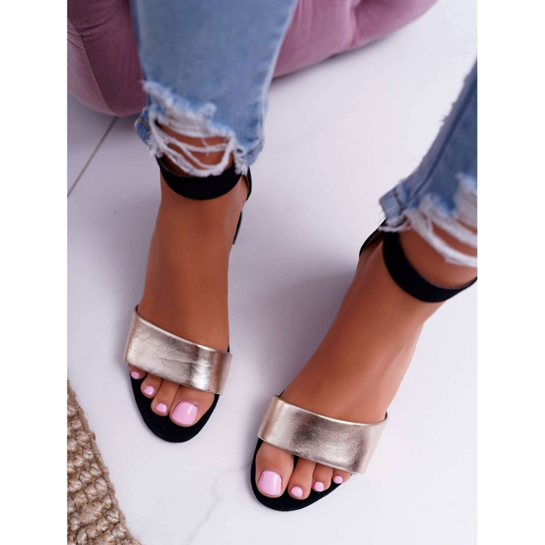 Naisten sandaalit Maciejka Nahka Mokkanahka Musta 04141-25 / 00-5 keltainen 3