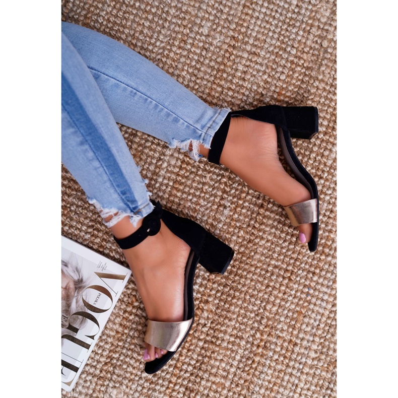 Naisten sandaalit Maciejka Nahka Mokkanahka Musta 04141-25 / 00-5 keltainen 4