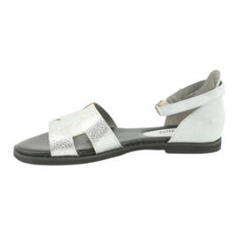 M.Daszyński Hopeiset sandaalit kantapäällä Daszyński MR1848-17 musta harmaa 1