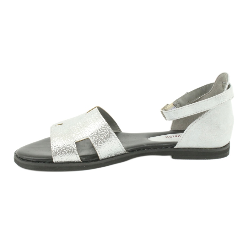 M.Daszyński Hopeiset sandaalit kantapäällä Daszyński MR1848-17 musta harmaa 1