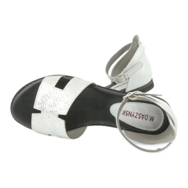 M.Daszyński Hopeiset sandaalit kantapäällä Daszyński MR1848-17 musta harmaa 4