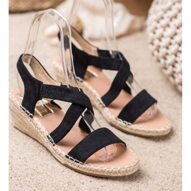 Renda Suede Espadrilles Sandaalit musta 2