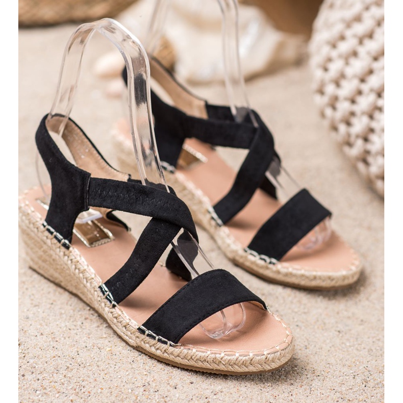 Renda Suede Espadrilles Sandaalit musta 2