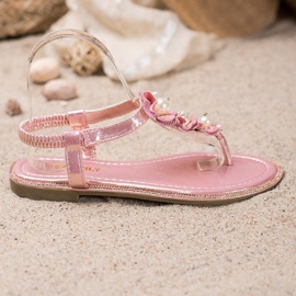 EXQUILY Vaaleanpunaiset sandaalit varvastossuista vaaleanpunainen 4