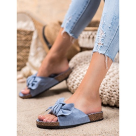 Renda Mukavat tossut, joissa on rusetti sininen 1