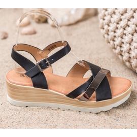 Renda Wedge sandaalit musta 1