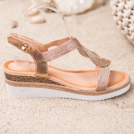 Diamantique Tekstiili kiila sandaalit kultainen 2