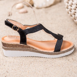 Diamantique Tekstiili kiila sandaalit musta 2