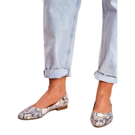 Sergio Leone BL611 eläinkuvioiset ballerinat ruskea harmaa 2