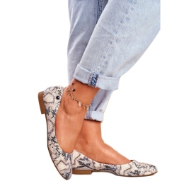 Sergio Leone BL611 eläinkuvioiset ballerinat ruskea harmaa 1