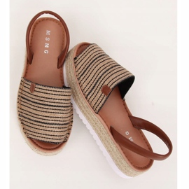 Mustat sandaalit espadrillit WH935 Musta beige ruskea 1