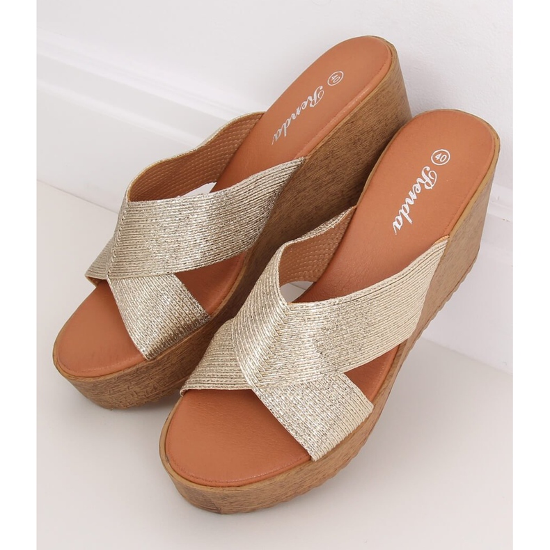 Kultaiset kiilatossut 10-235 Kulta kultainen 2