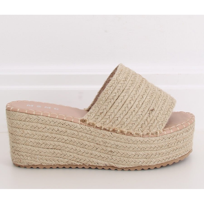 Beige espadrilliset kiilatossut LL909 Beige 2