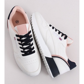 Valkoiset naisten urheilukengät BK938 WHITE / NAVY valkoinen laivastonsininen 1