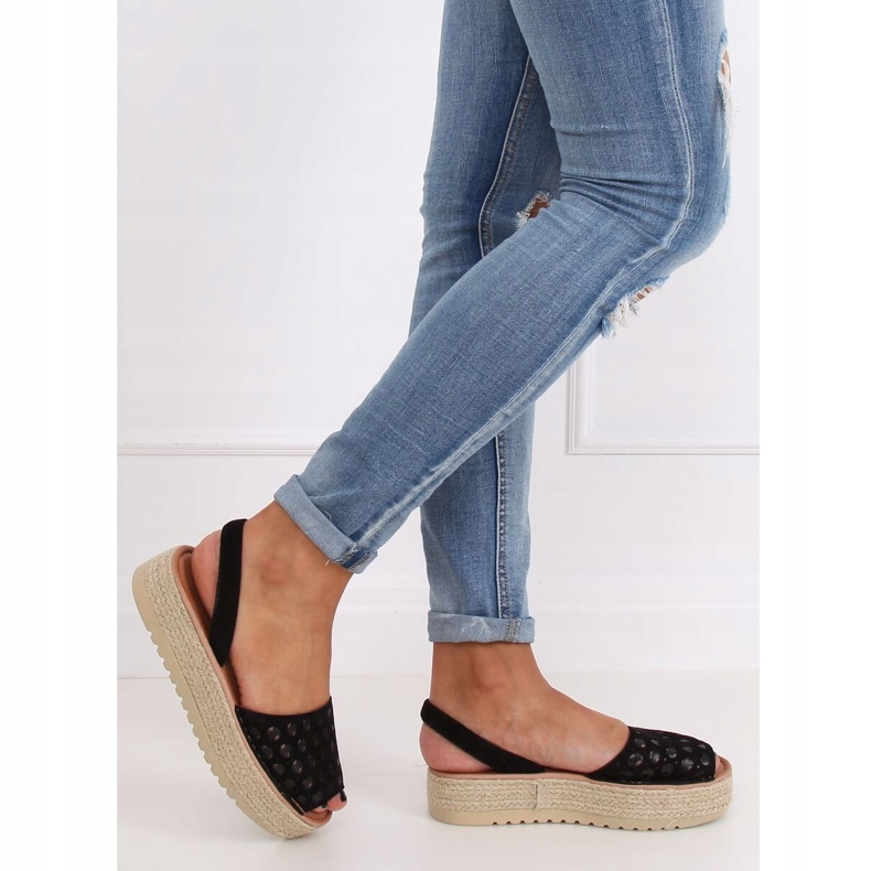 Musta WH931 Musta avoin espadrilles sandaalit 2