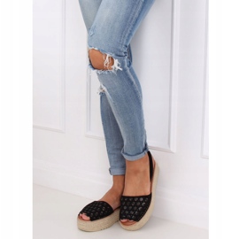 Musta WH931 Musta avoin espadrilles sandaalit 1