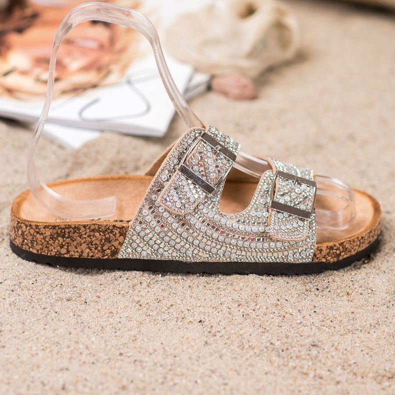 Bona Tyylikkäät tossut soljella kultainen 2