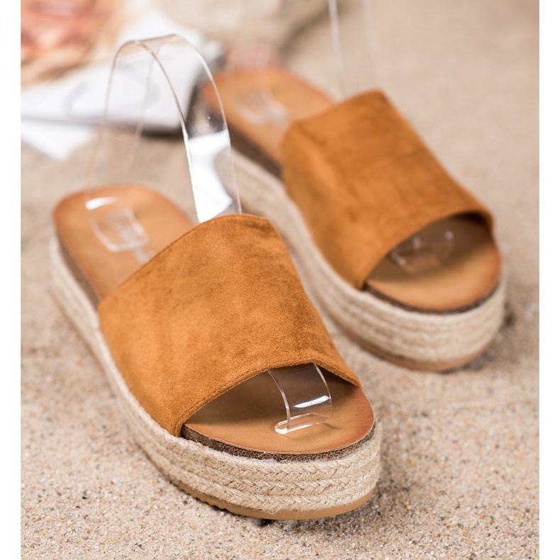 Renda Mokkanahkatossut alustalla ruskea 2