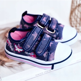 Le Scarpe Lasten lenkkarit Navy Blue Junalo Velcro tummansininen vaaleanpunainen 1