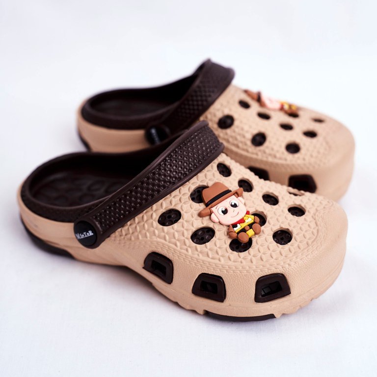 Giolan Lasten ruskea vaahto Crocs Brown Cowboy -tossut 1