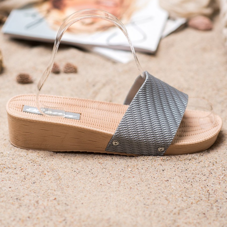 Bona Tyylikkäät kiilatossut harmaa 2