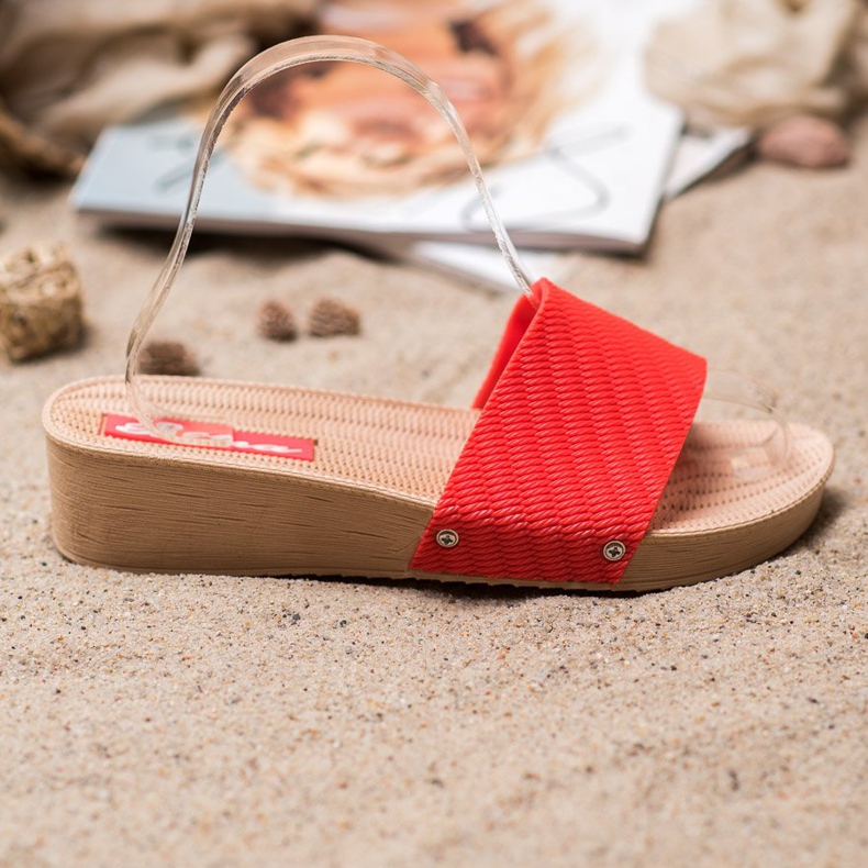 Bona Tyylikkäät tossut alustalla punainen 2