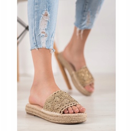 Small Swan Tossut kristalleilla beige 2